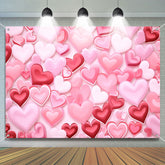 Aperturee - Pink Red Love Heart Romantic Valentines Day Backdrop